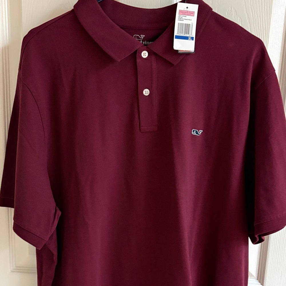 Vineyard Vines Men's Dark Red Polo Shirt